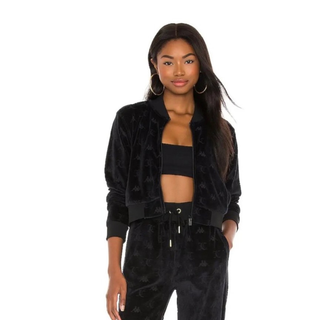 Kappa X Juicy Couture Y2k Black Zip Hoodie